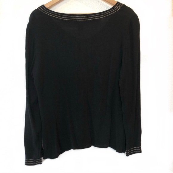 Notations Black Long Sleeve Top~ Size Large - Picture 4 of 7